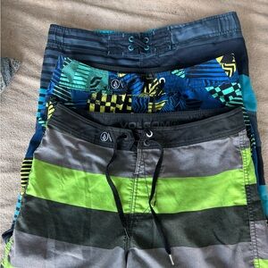 2 Volcom and 1 Cherokee Men’s Board Shorts. Size 29”- 30”